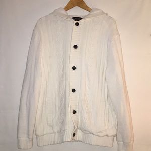 Men’s Tasso Elba ivory hooded sweater